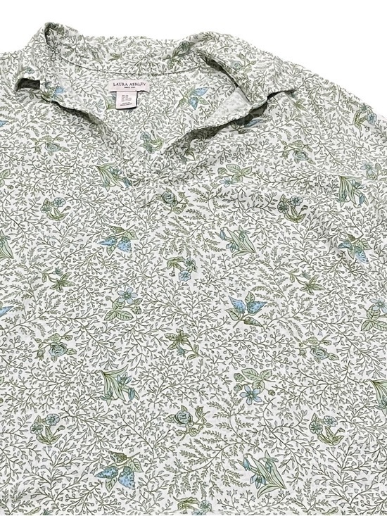 Laura Ashley Tops - Laura Ashley Cottagecore Blue Green Floral Top 2X Romantic Prairie Blouse